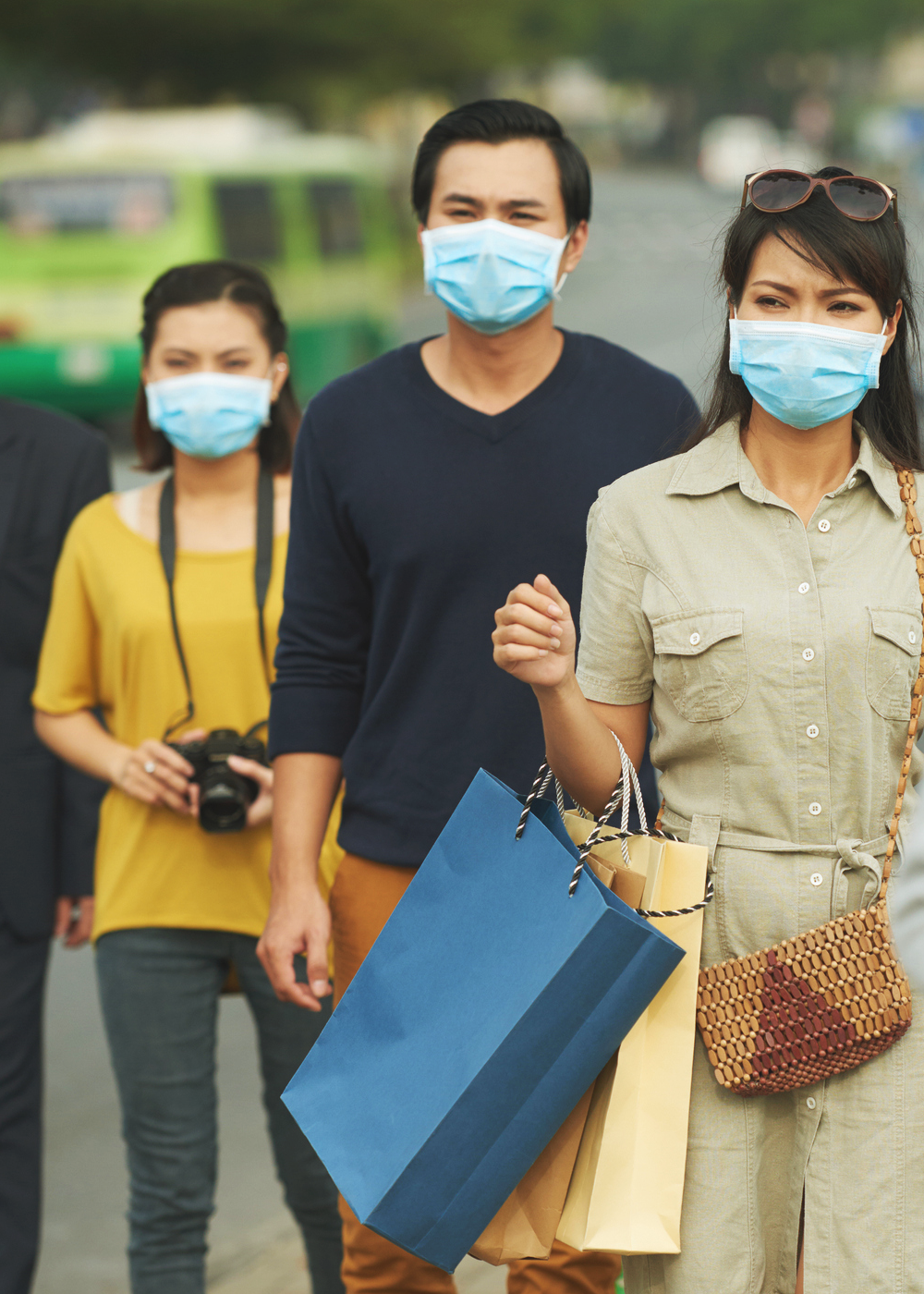 People wearing masks